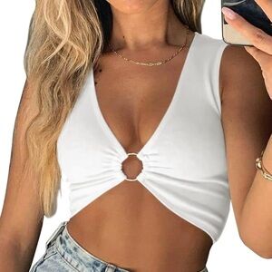 White Cropped Top S